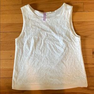 White tank top with floral design